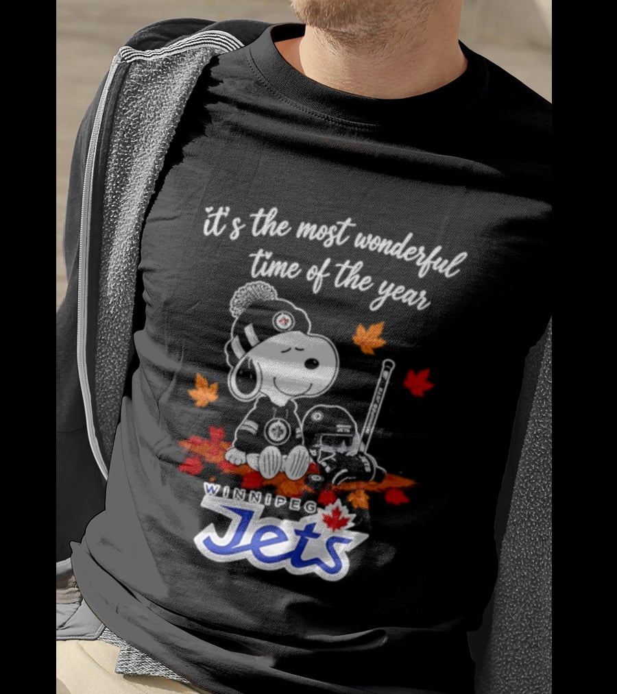 Winnipeg Jets Snoopy It's The Most Wonderful Time Of The Year 2026 T-Shirt