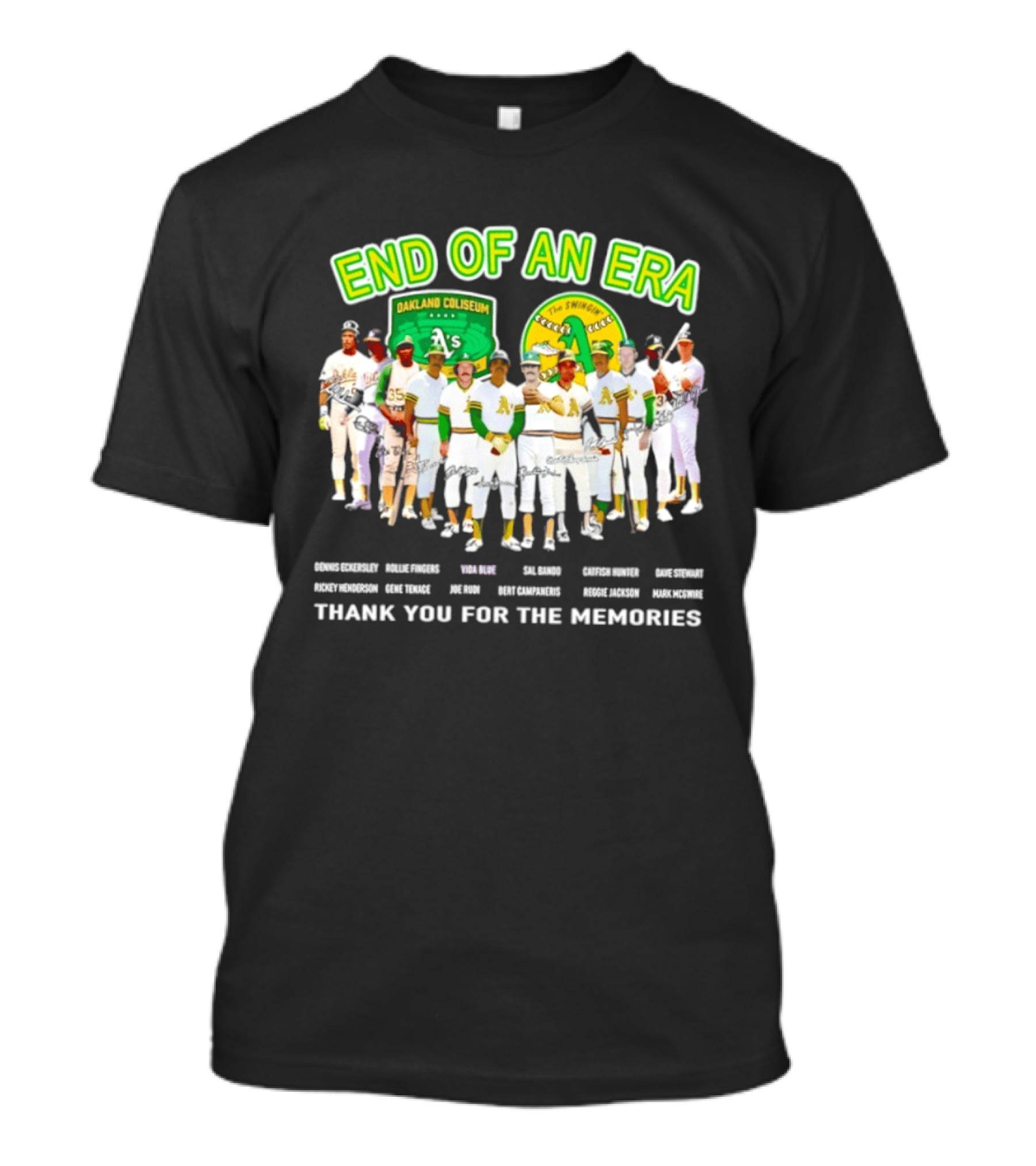 Oakland Athletics End Of An Era Oakland Coliseum A's Logo Thank You For The Memories T-Shirt