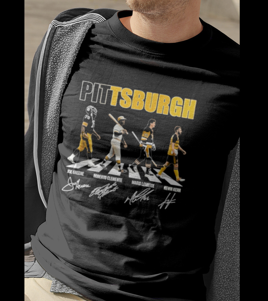 Pittsburgh Steelers Pirates Penguins Crossing Signatures T-Shirt