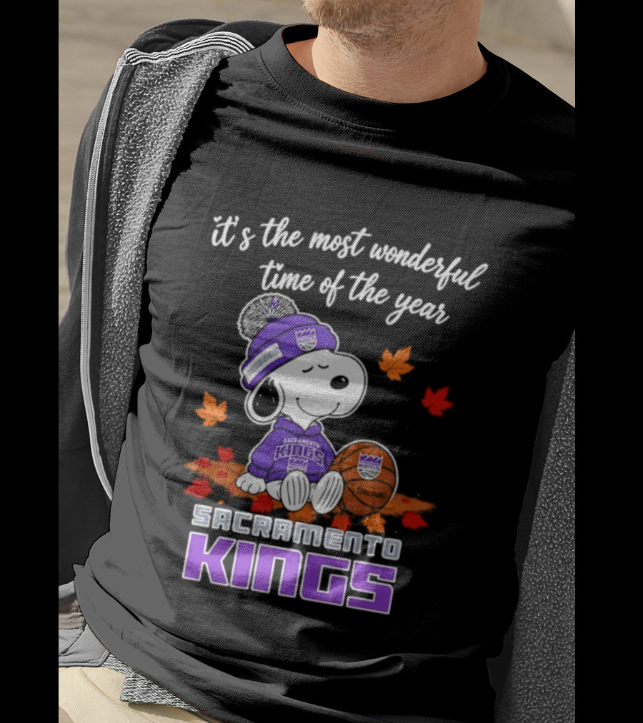 Sacramento Kings Snoopy Halloween It's The Most Wonderful Time Of The Year T-Shirt