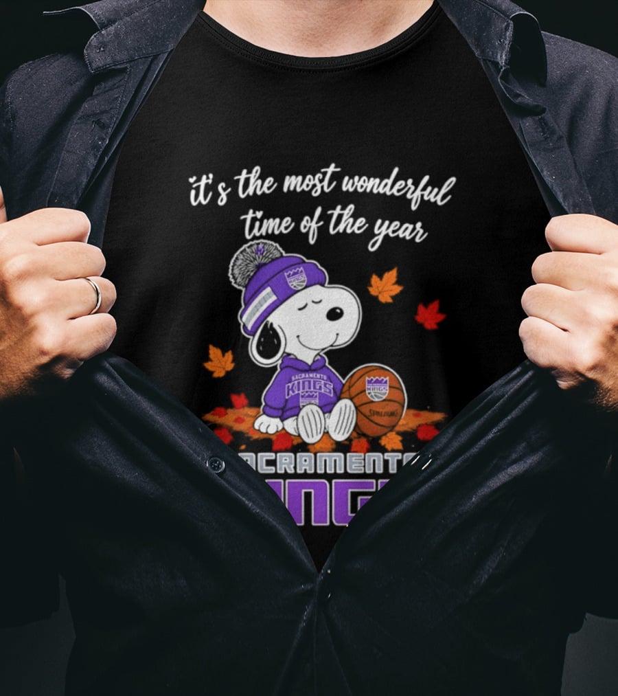 Sacramento Kings Snoopy Halloween It's The Most Wonderful Time Of The Year T-Shirt