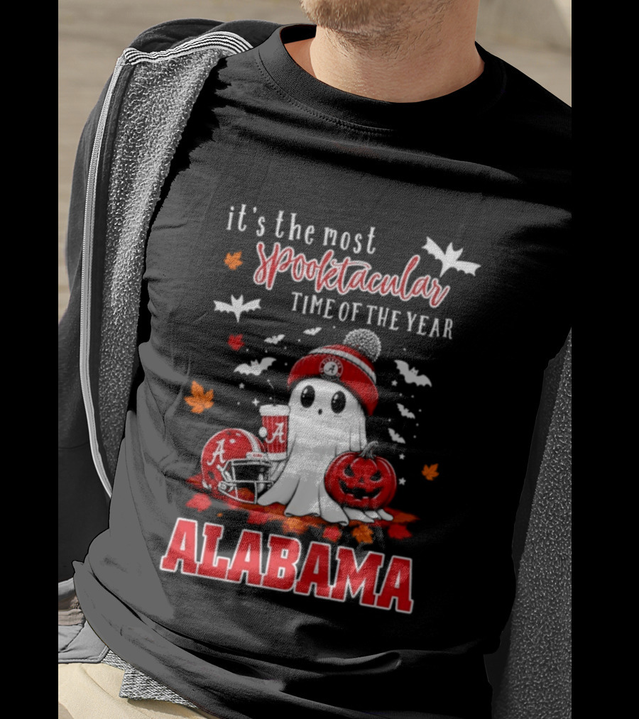 Alabama Crimson Tide Halloween Ghost It's The Most Spooktacular Time Of The Year 2026 T-Shirt