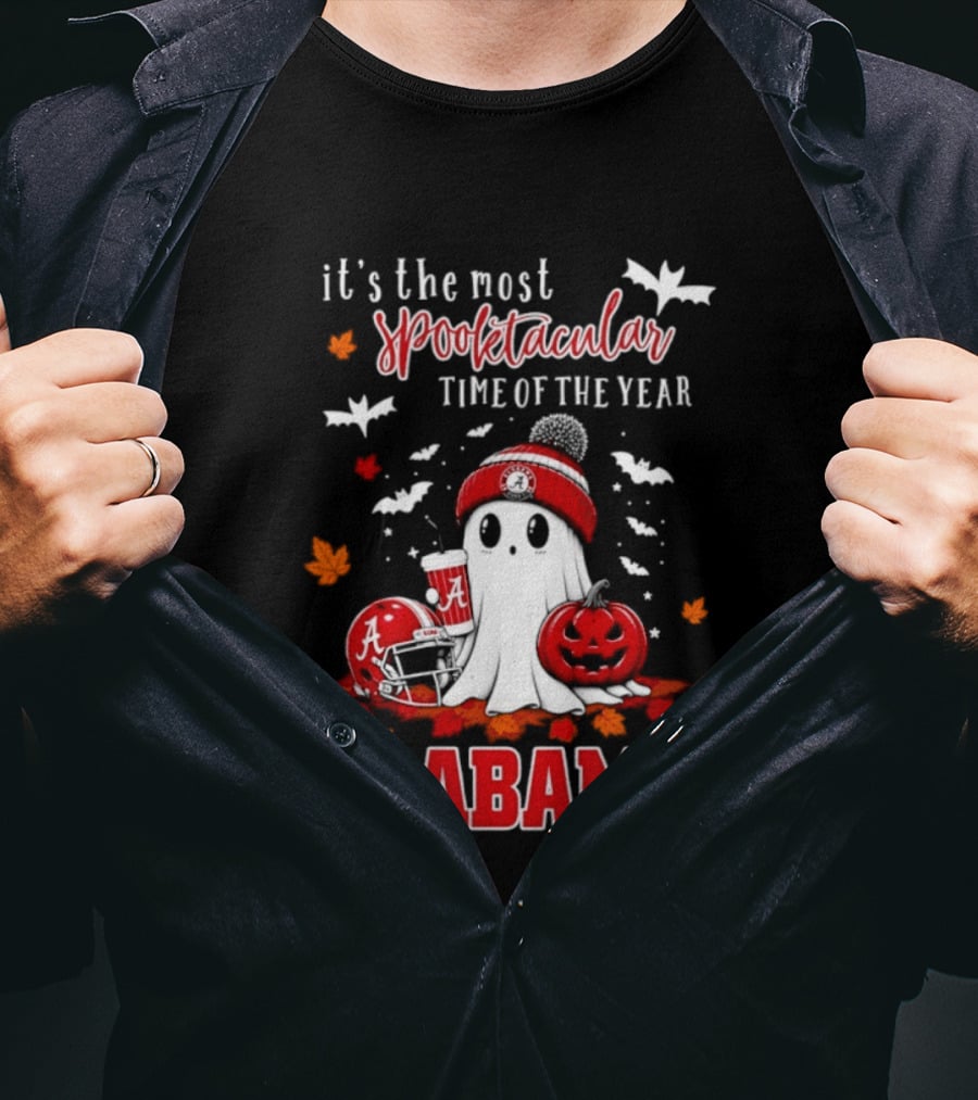 Alabama Crimson Tide Halloween Ghost It's The Most Spooktacular Time Of The Year 2026 T-Shirt