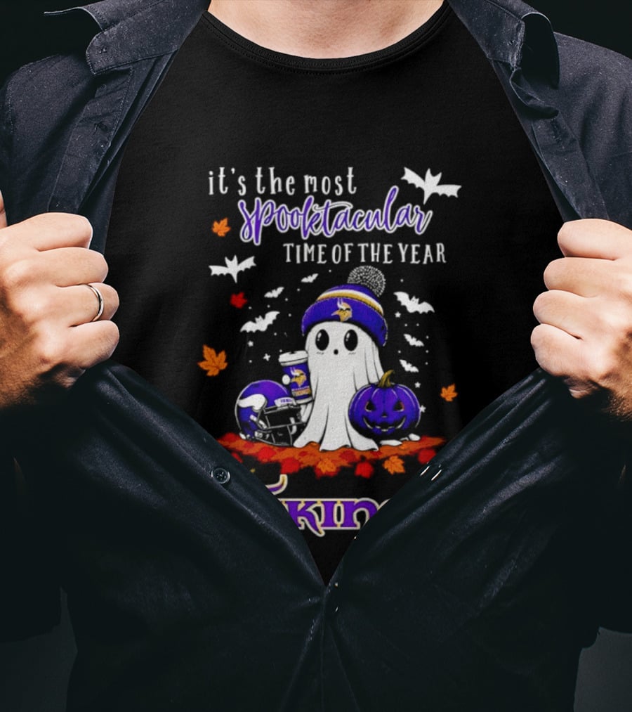 Vikings Halloween 2026 It's The Most Spooktacular Time Of The Year T-Shirt