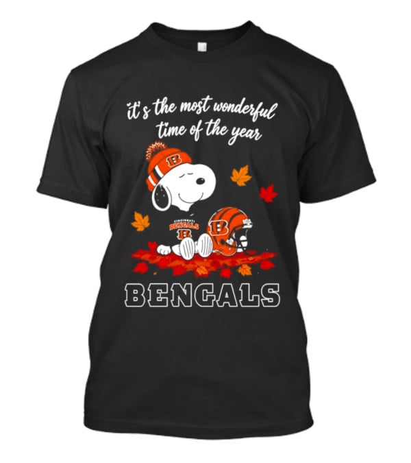 Cincinnati Bengals Snoopy Fall Halloween 2026 It's The Most Wonderful Time Of The Year T-Shirt