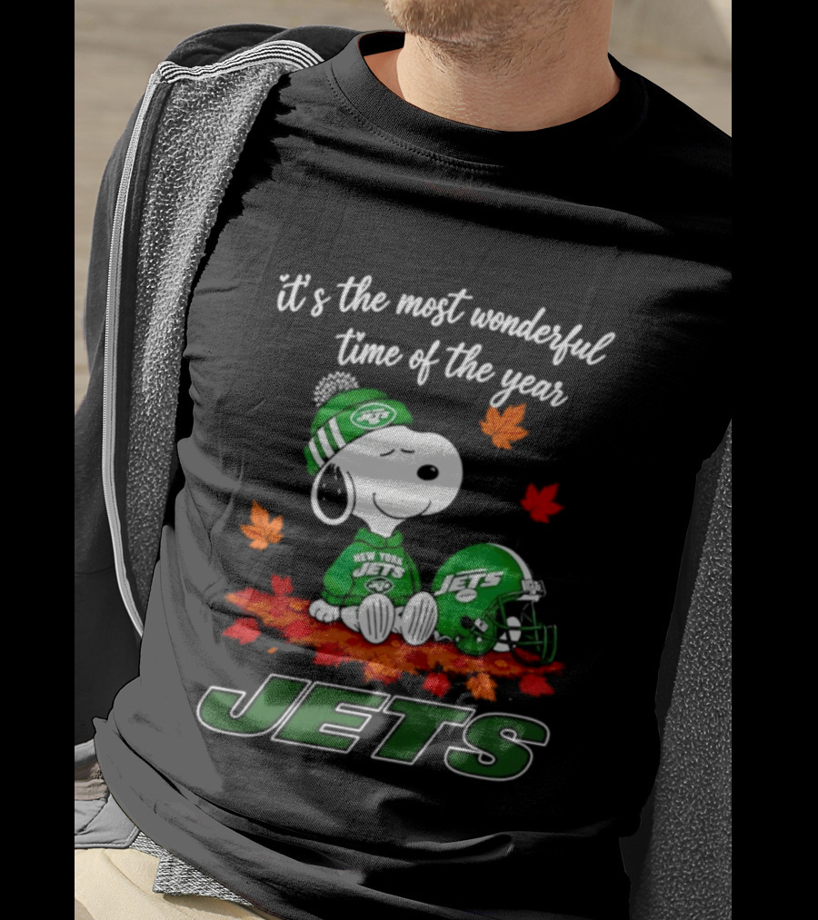New York Jets Snoopy Fall Halloween 2026 Most Wonderful Time Of The Year T-Shirt