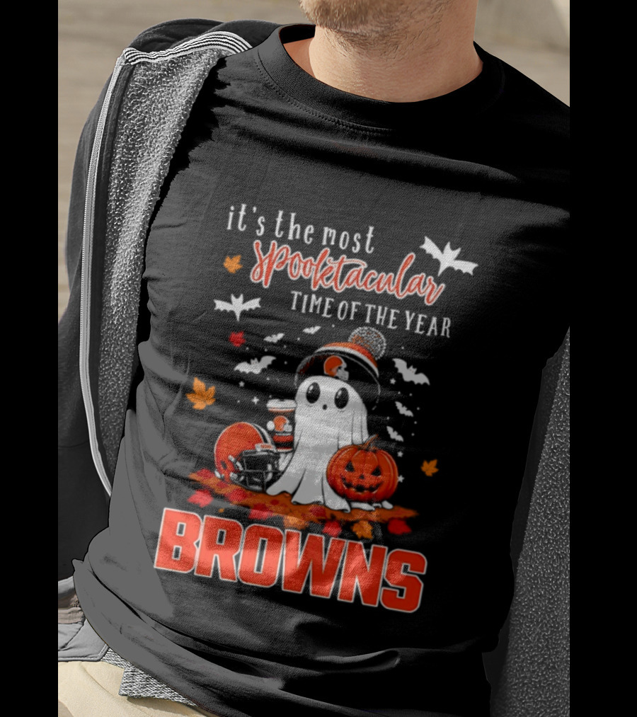 Cleveland Browns Spooktacular Halloween Ghost Time Of The Year T-Shirt