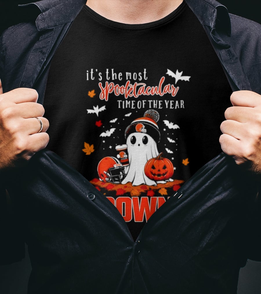 Cleveland Browns Spooktacular Halloween Ghost Time Of The Year T-Shirt