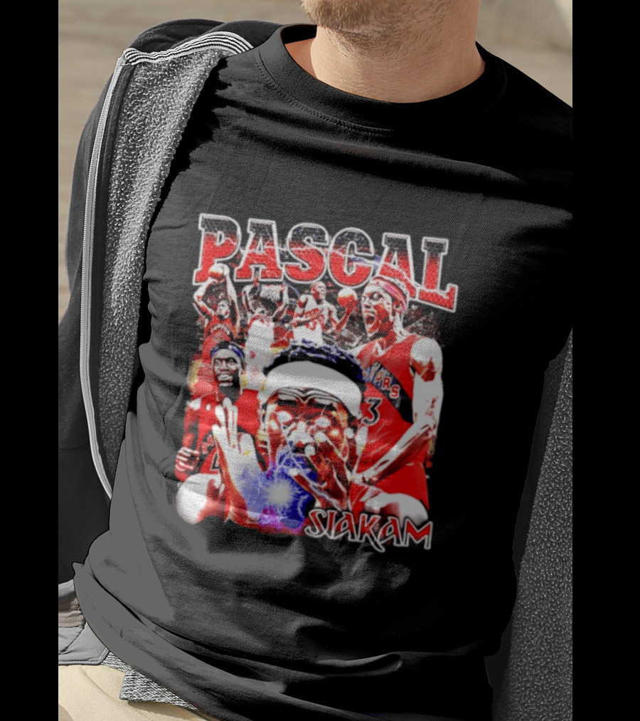 Pascal Siakam Toronto Raptors Thunder Eyes Basketball Player Action Collage T-Shirt