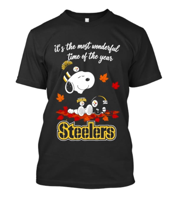 Pittsburgh Steelers Snoopy Fall Halloween 2026 It's The Most Wonderful Time Of The Year T-Shirt