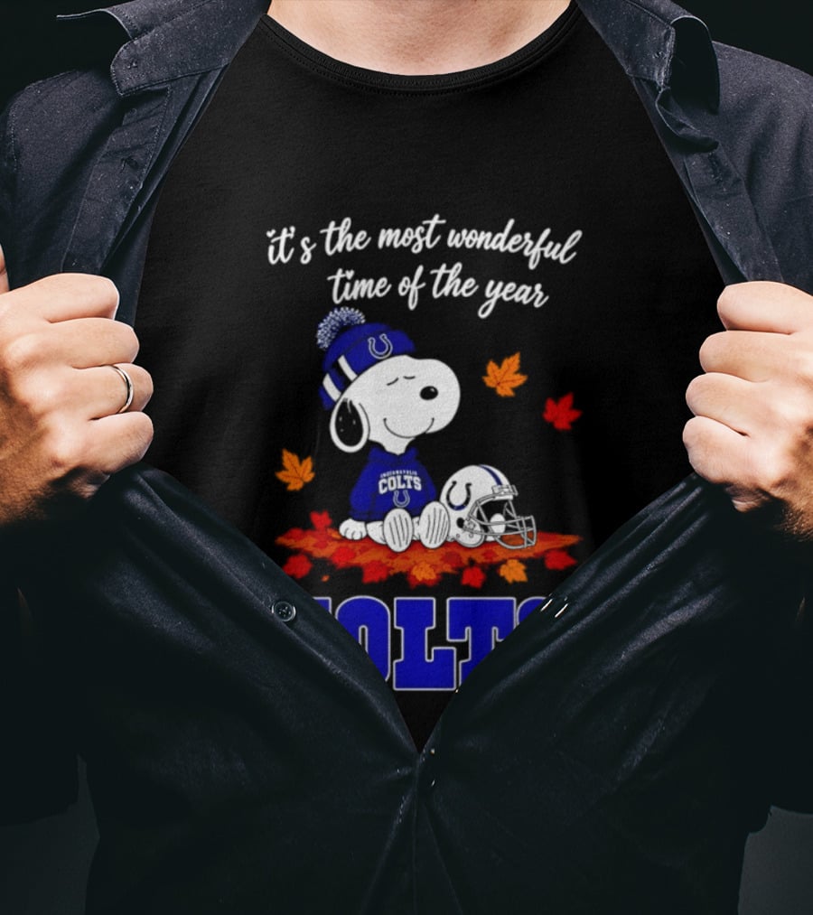 It's The Most Wonderful Time Of The Year Colts Snoopy Fall Halloween T-Shirt