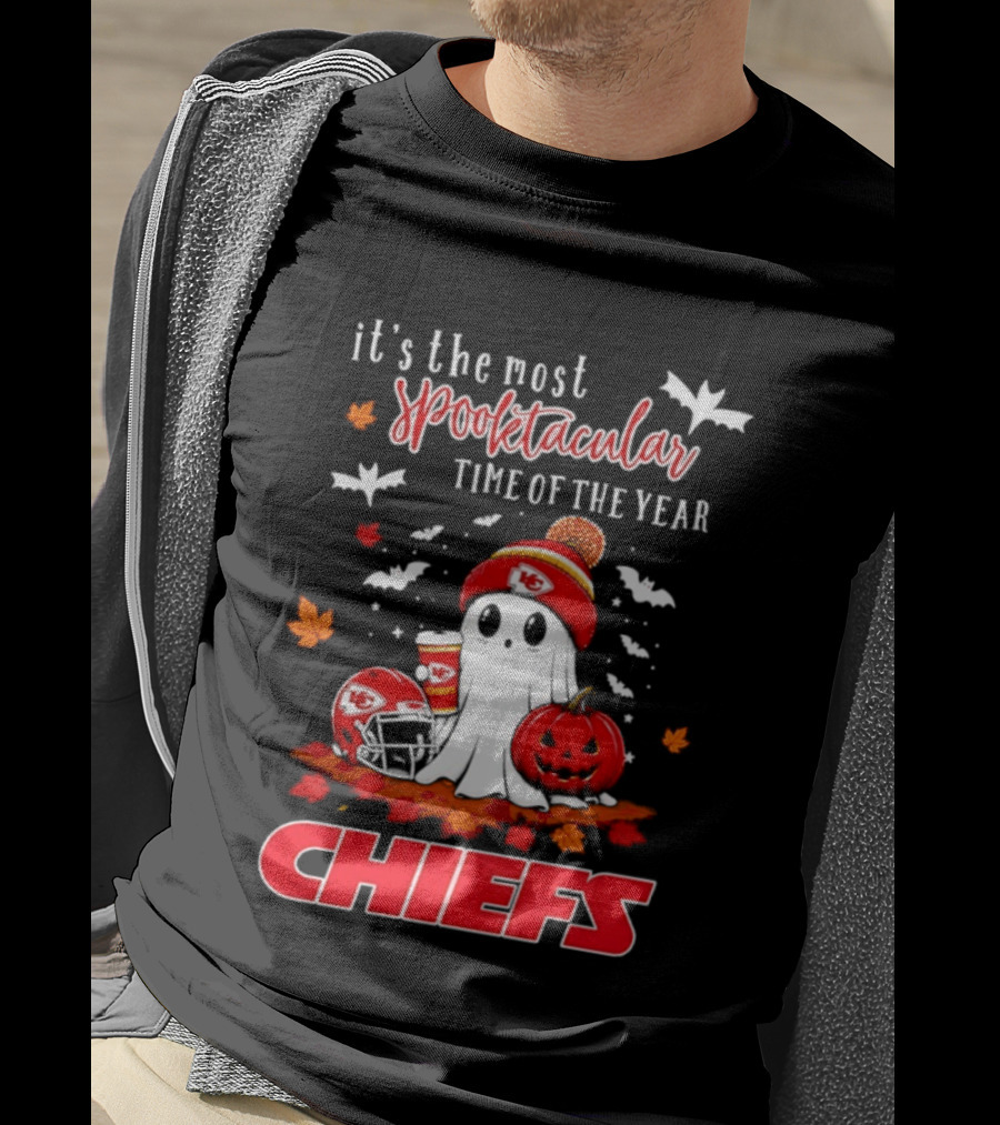 Kansas City Chiefs Halloween Ghost It's The Most Spooktacular Time Of The Year 2026 T-Shirt