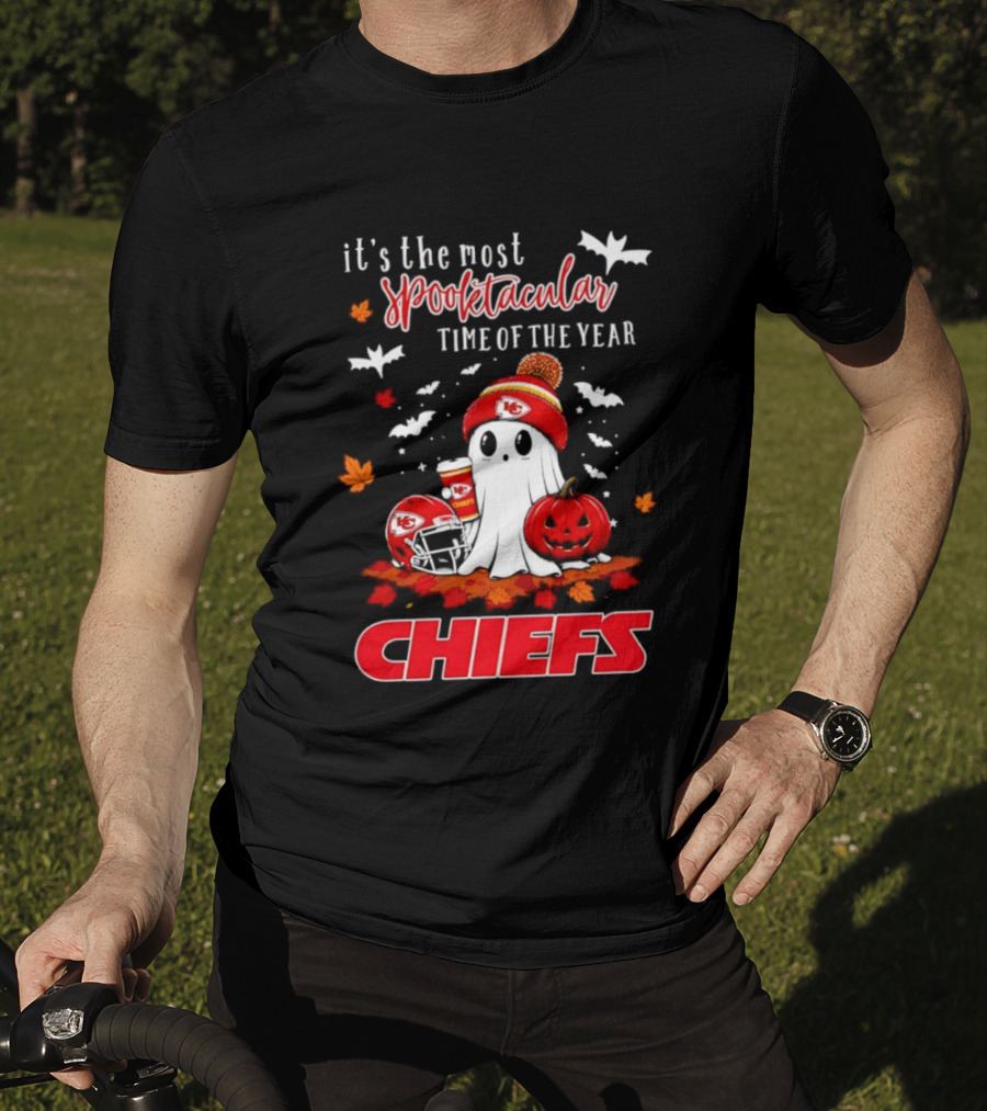 Kansas City Chiefs Halloween Ghost It's The Most Spooktacular Time Of The Year 2026 T-Shirt
