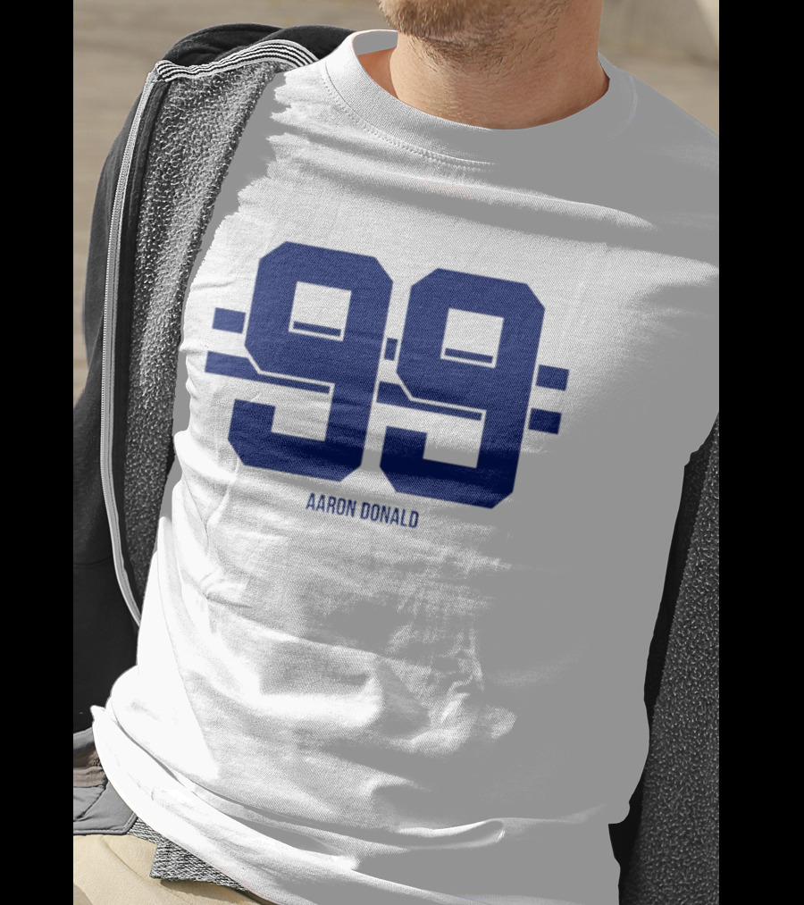 Aaron Donald 99 Los Angeles Rams Stripe Number T-Shirt