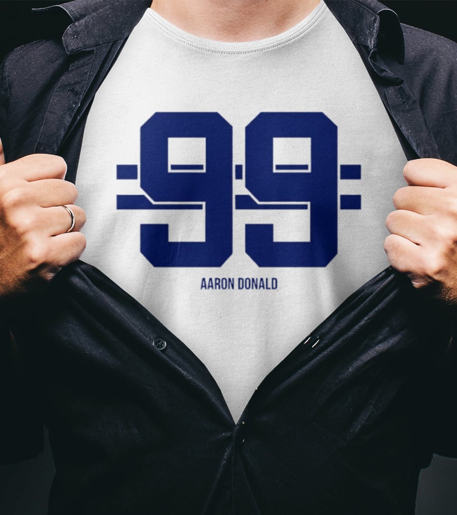 Aaron Donald 99 Los Angeles Rams Stripe Number T-Shirt