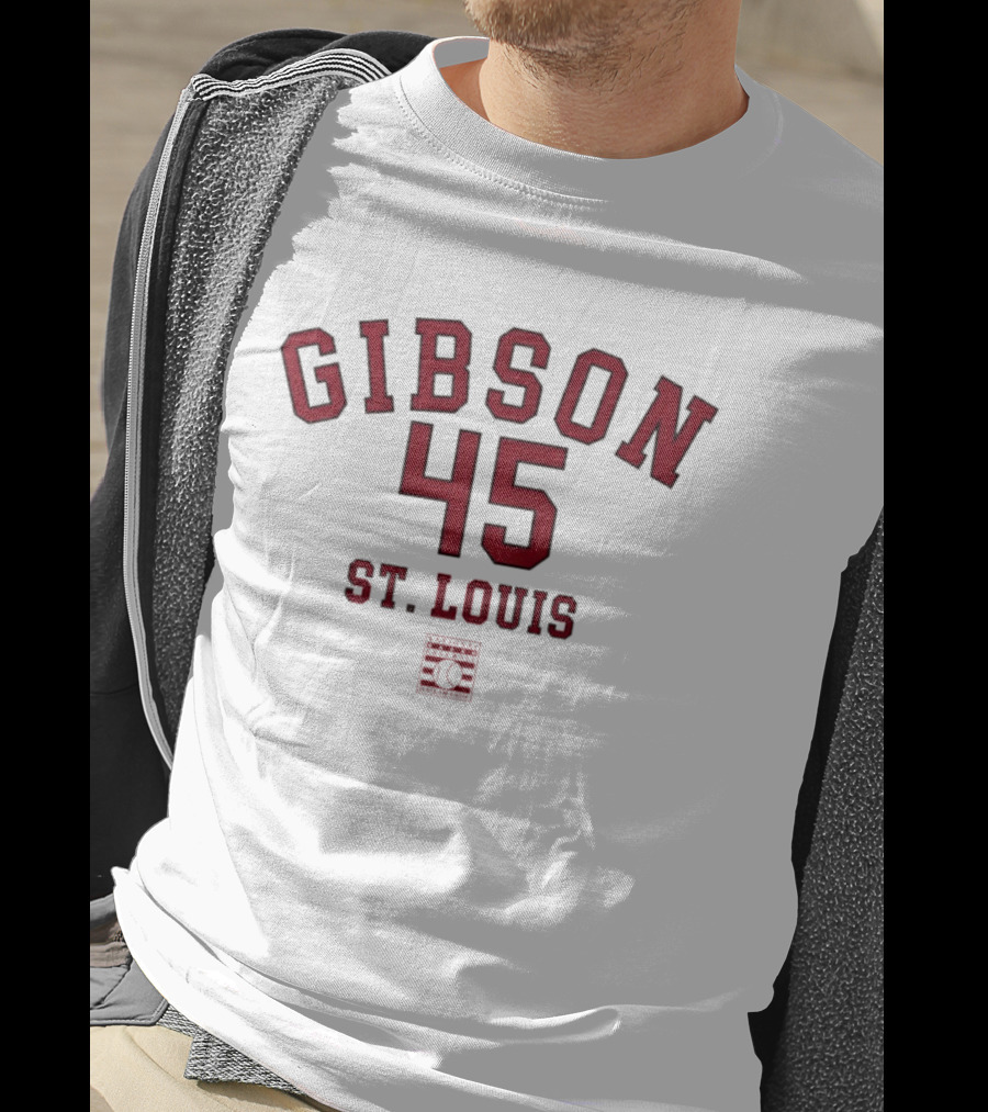 Gibson 45 St. Louis Cardinals October's Finest Classic Baseball Legend T-Shirt