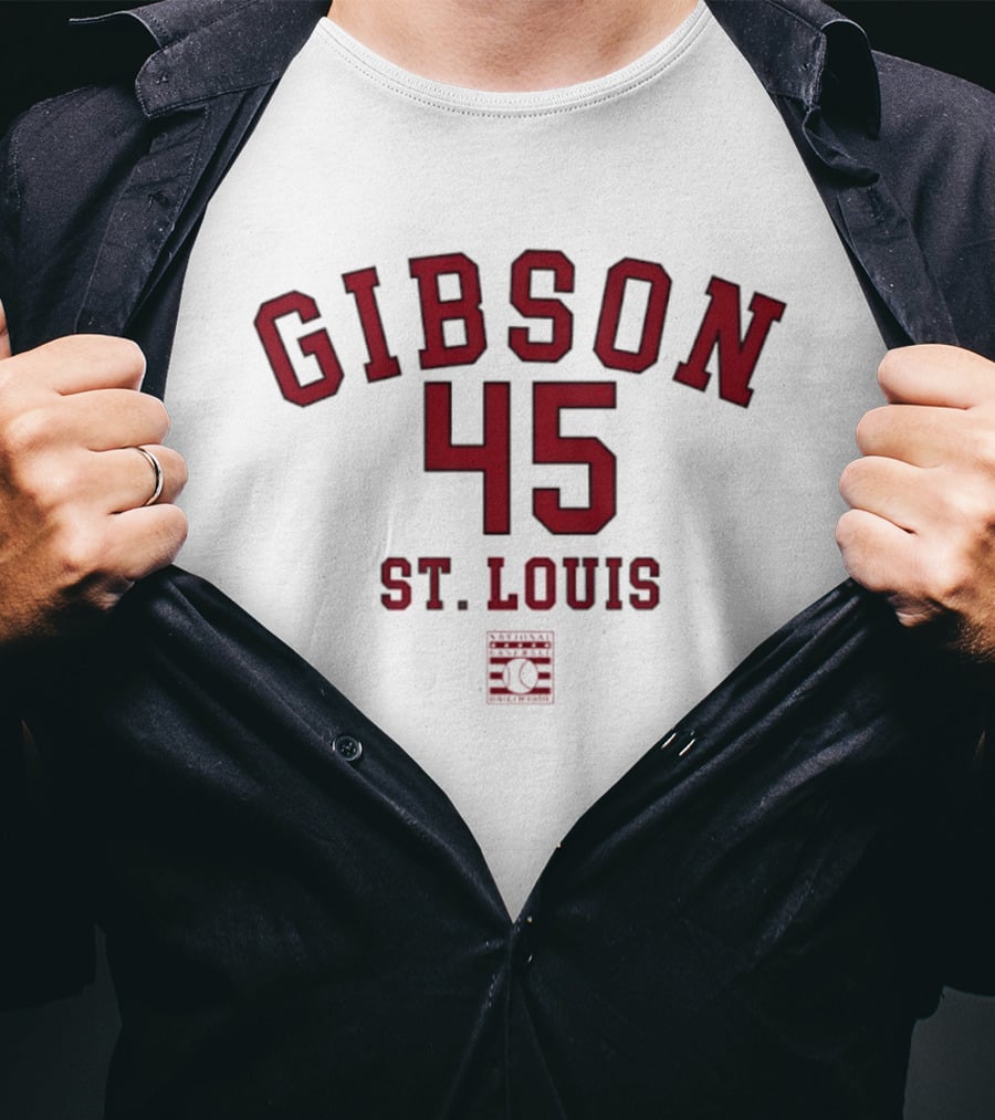 Gibson 45 St. Louis Cardinals October's Finest Classic Baseball Legend T-Shirt