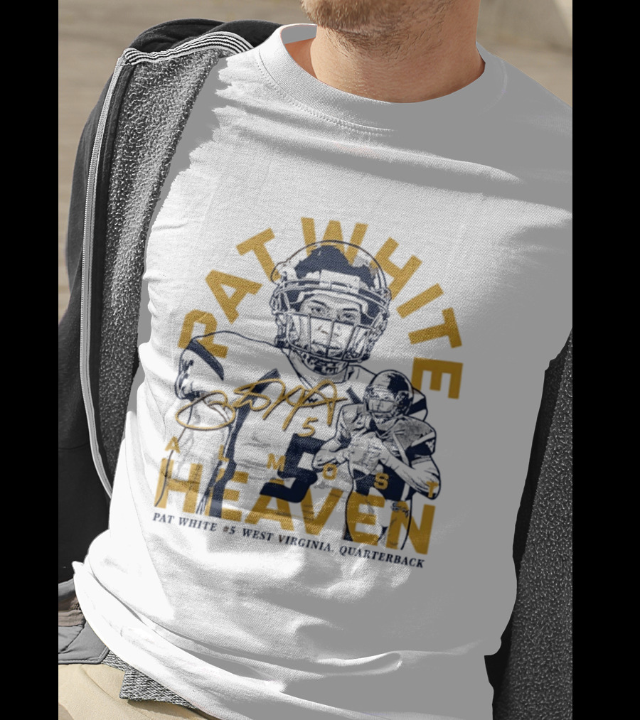Pat White #5 Almost Heaven West Virginia Quarterback T-Shirt