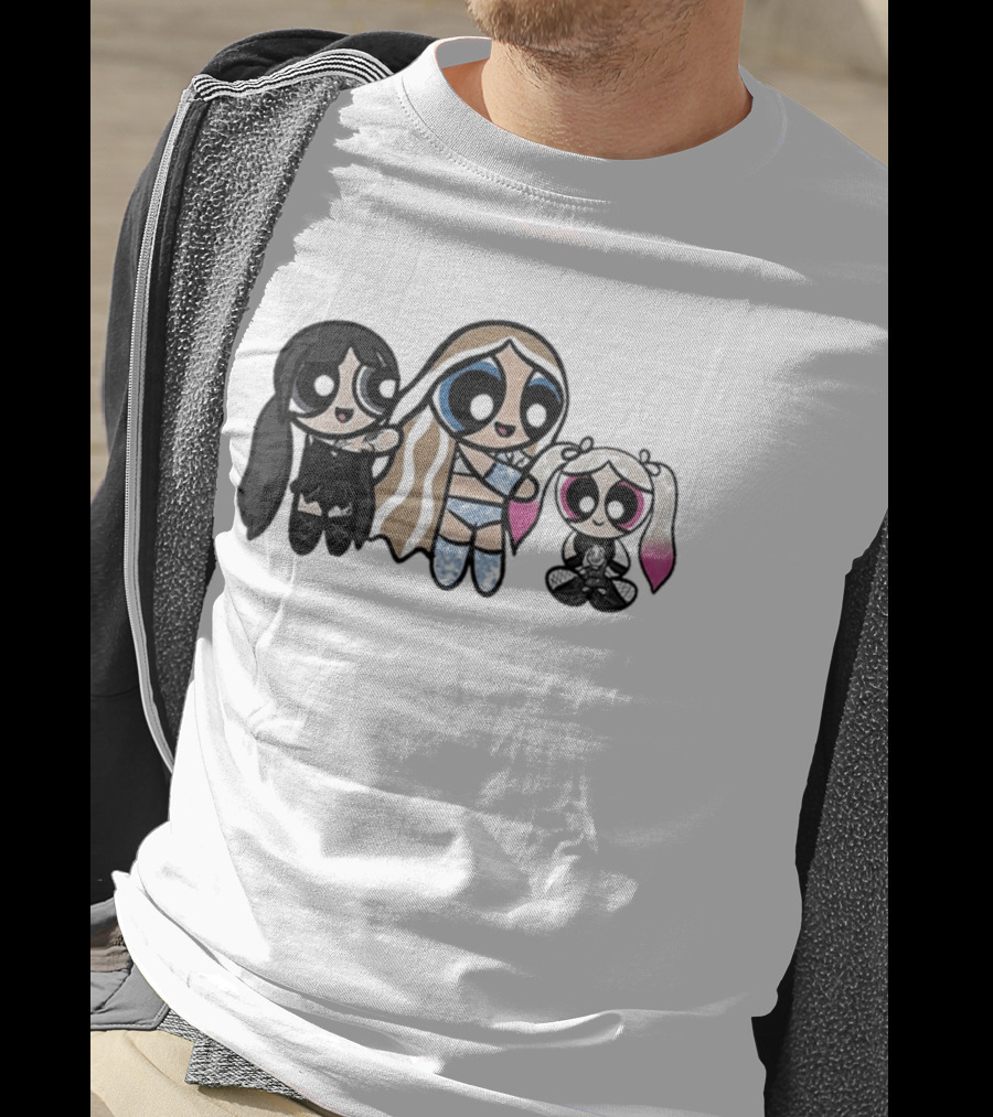 Powerpuff Charlexley Trio In Unique Cartoon T-Shirt