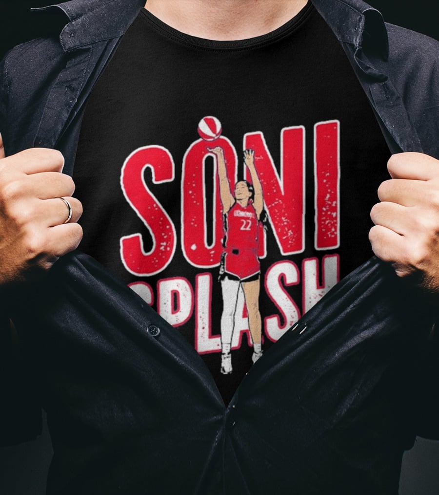 Soni Splash Basketball Player Red Uniform Number 22 T-Shirt