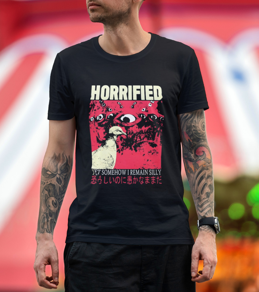 Horrified Pigeon Yet Somehow I Remain Silly Japanese T-Shirt