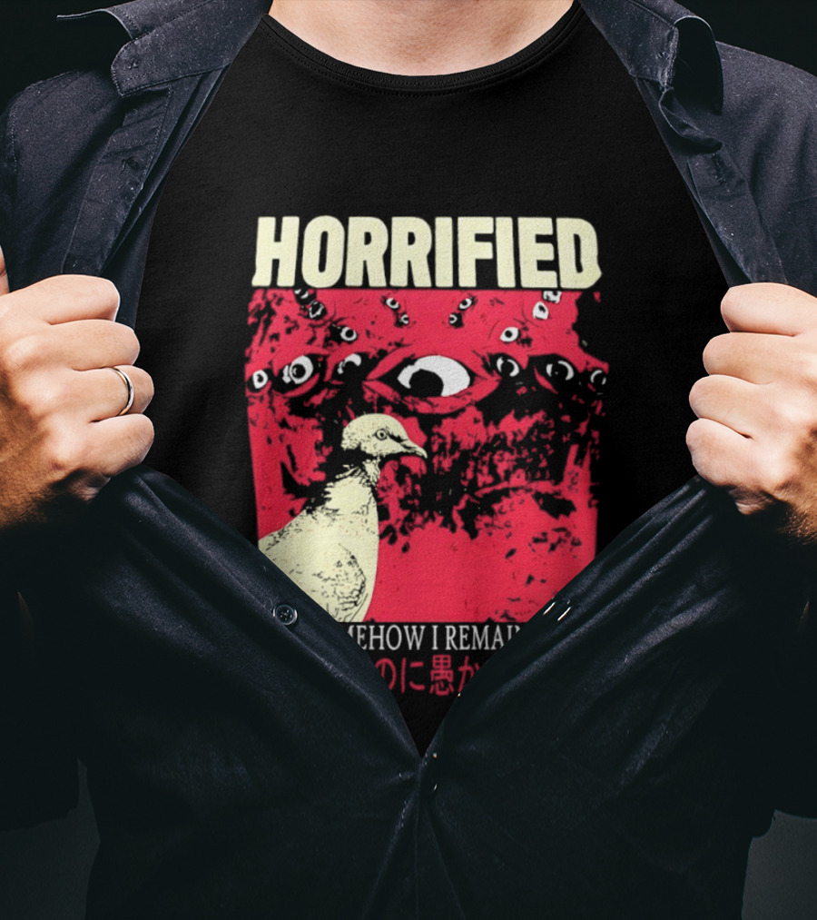 Horrified Pigeon Yet Somehow I Remain Silly Japanese T-Shirt