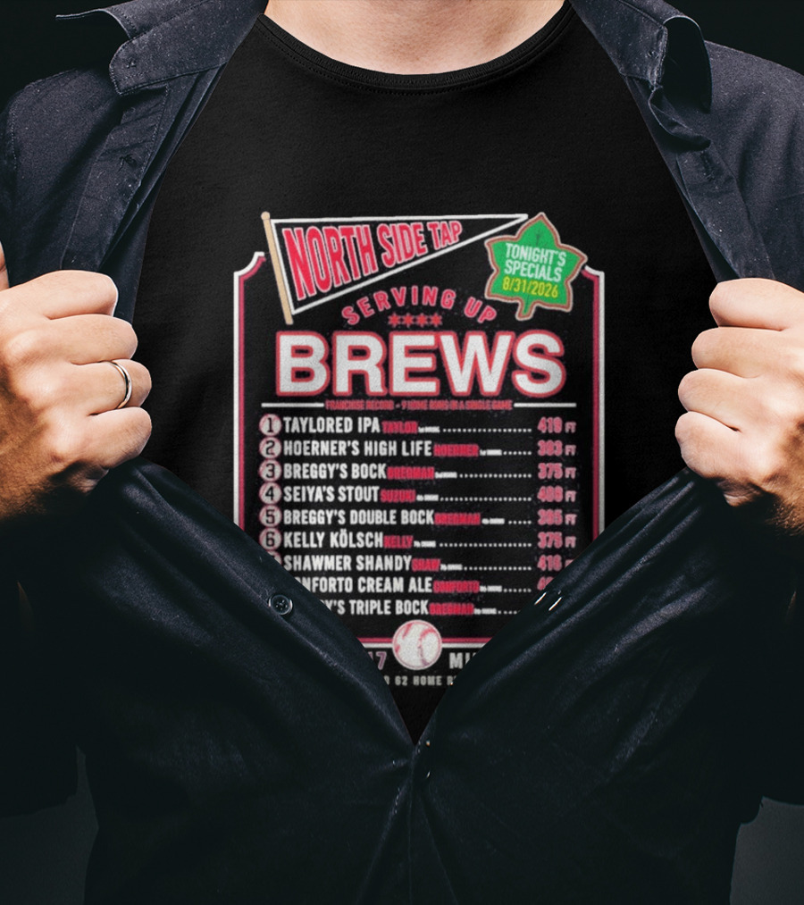 North Side Tap Serving Brews Tonight's Specials Taylored IPA Hoerner's High Life Breggy's Bock T-Shirt