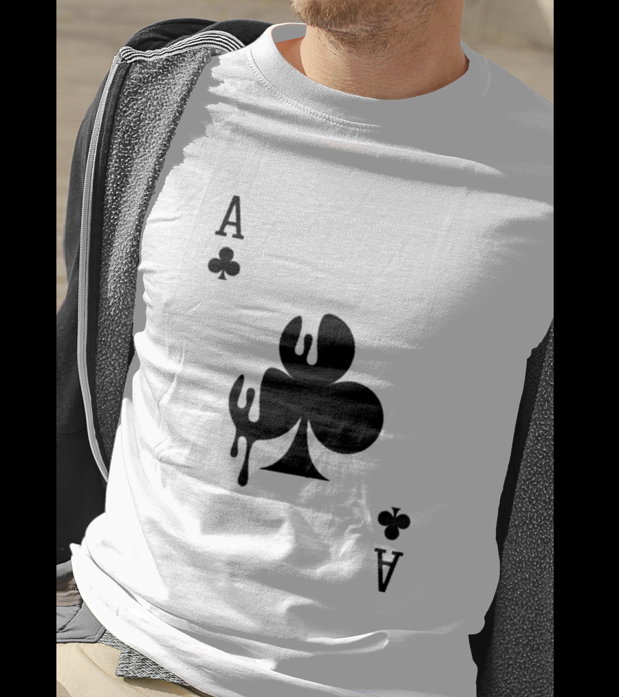 Ace Of Clubs Dripping Card T-Shirt