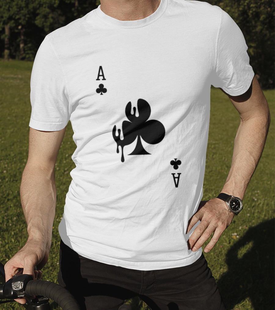 Ace Of Clubs Dripping Card T-Shirt