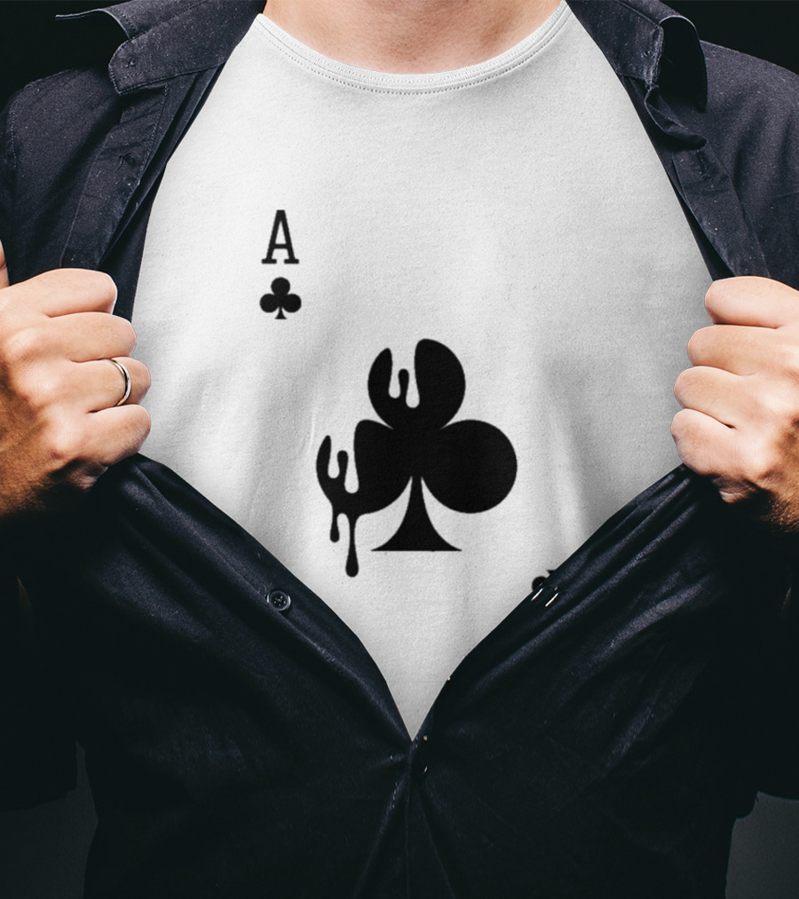 Ace Of Clubs Dripping Card T-Shirt