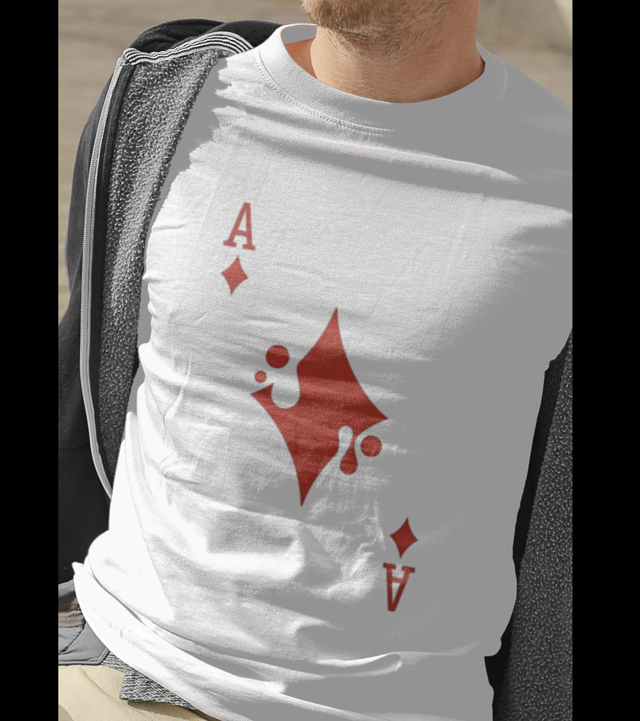 Ace Of Diamonds Playing Card Red Stylized T-Shirt