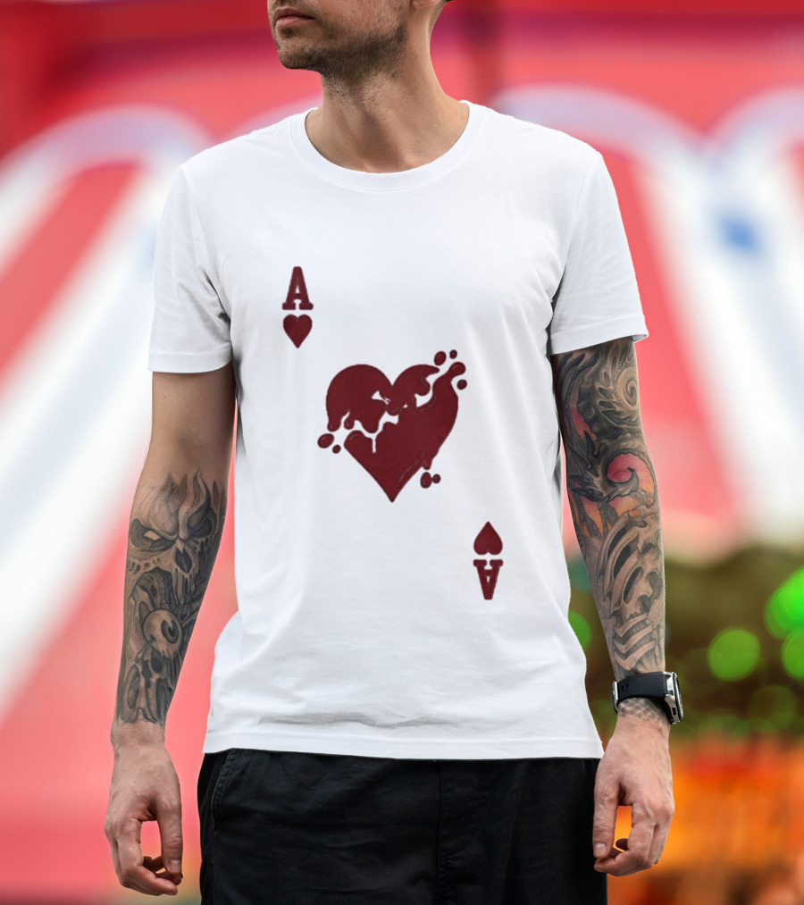Ace Of Hearts Melting Card Visual T-Shirt