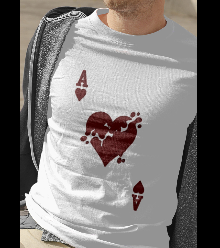 Ace Of Hearts Melting Card Visual T-Shirt
