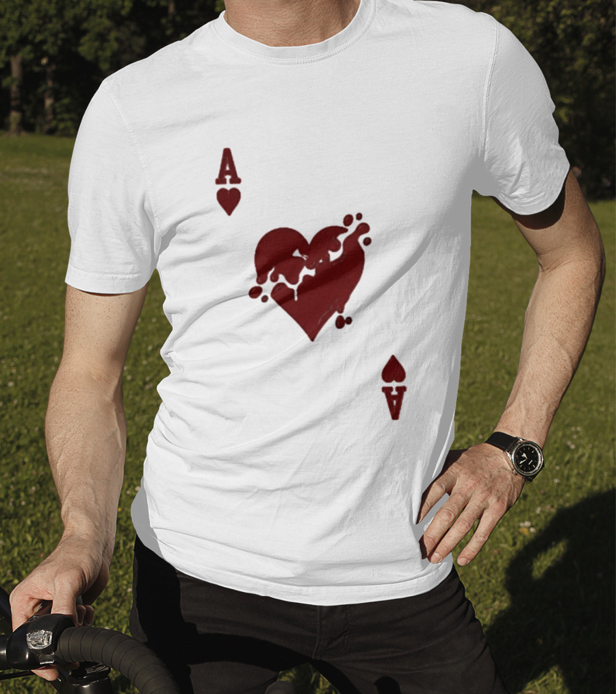 Ace Of Hearts Melting Card Visual T-Shirt
