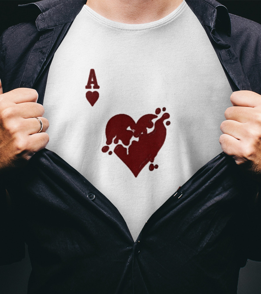 Ace Of Hearts Melting Card Visual T-Shirt