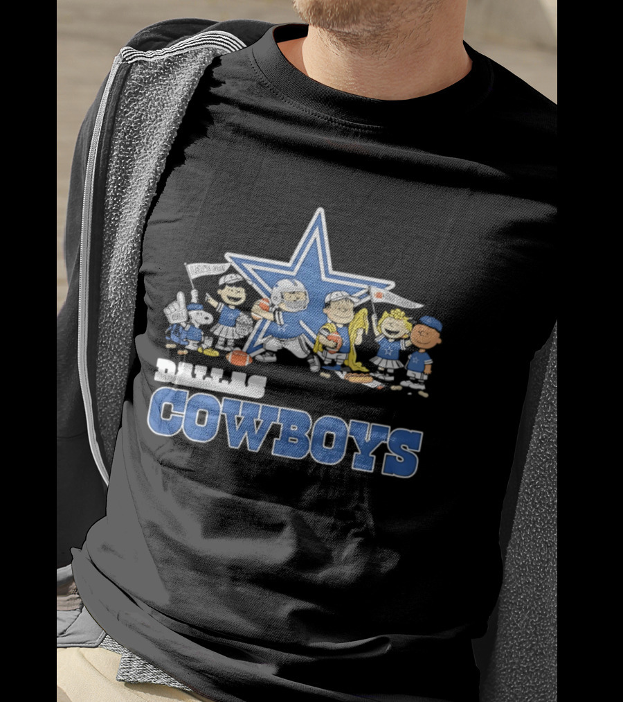Dallas Cowboys Peanuts Characters Team Collaboration T-Shirt