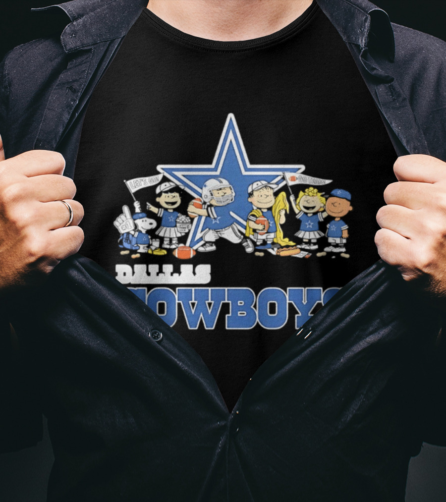 Dallas Cowboys Peanuts Characters Team Collaboration T-Shirt