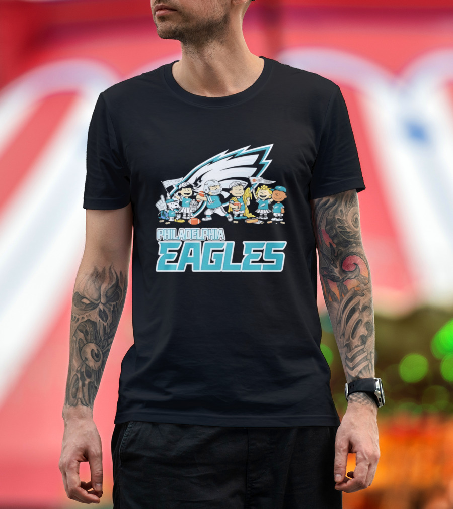 Peanuts Philadelphia Eagles Characters NFL Collaboration T-Shirt