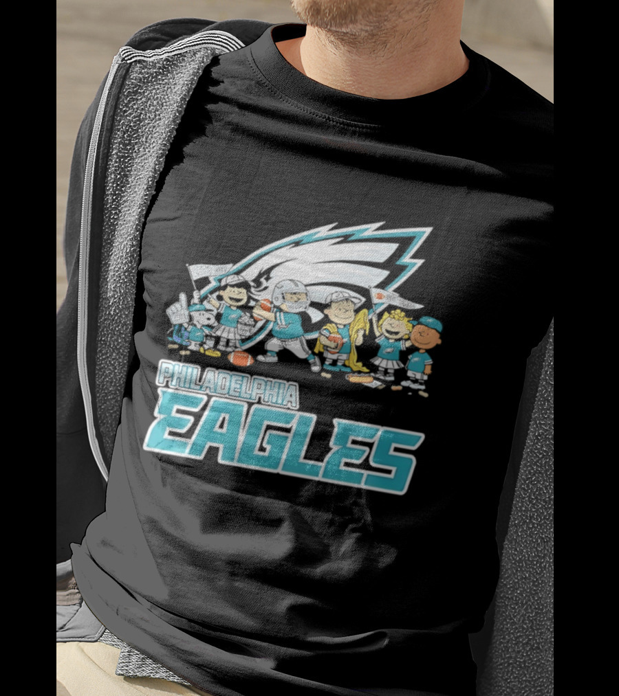 Peanuts Philadelphia Eagles Characters NFL Collaboration T-Shirt