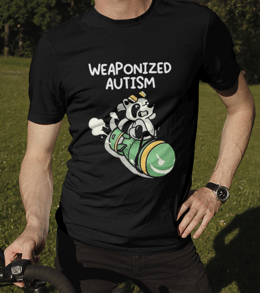 Weaponized Autism Raccoon Riding Missile T-Shirt