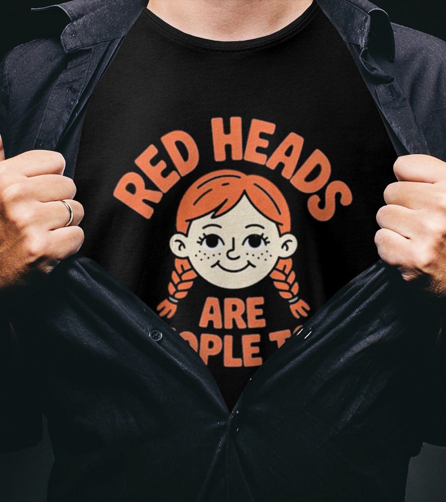 Red Heads Are People Too Cartoon Character With Braided Hair T-Shirt