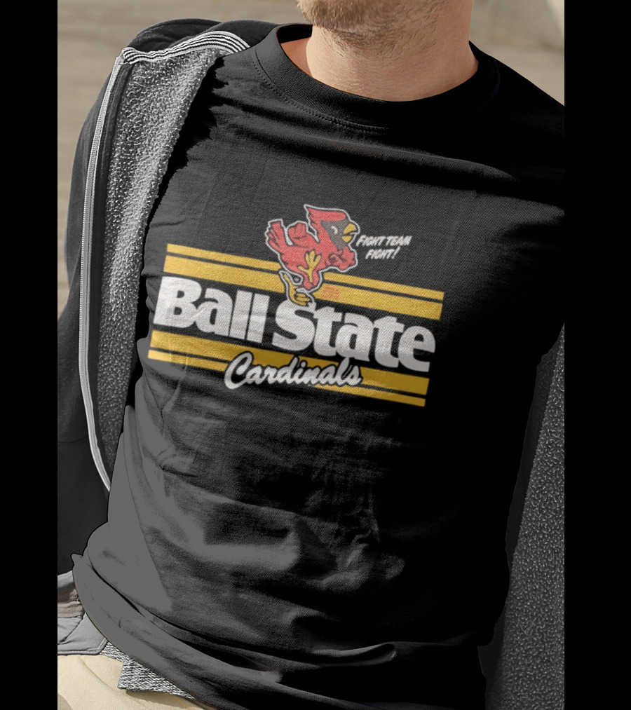 Ball State Cardinals Fight Team Fight Retro Logo Vintage Look T-Shirt