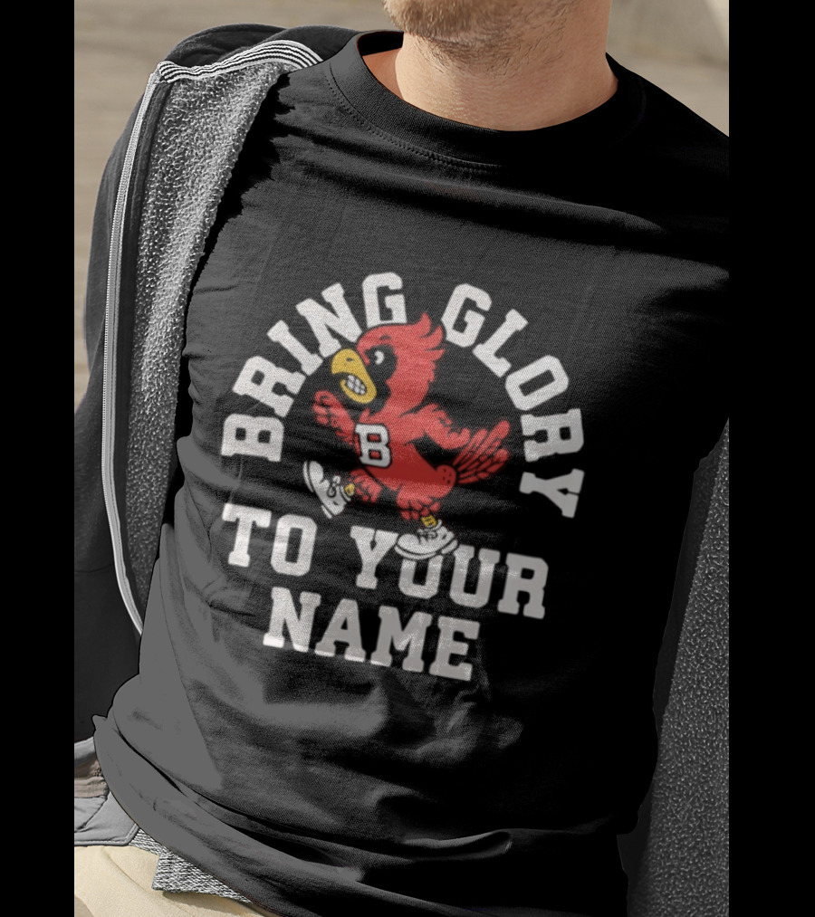 Ball State Cardinals Bring Glory Fight Song Mascot B Recognition T-Shirt