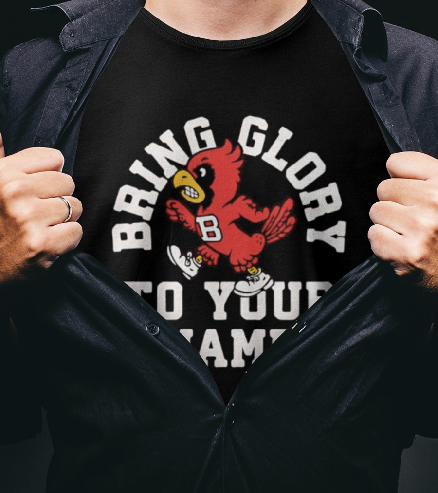 Ball State Cardinals Bring Glory Fight Song Mascot B Recognition T-Shirt