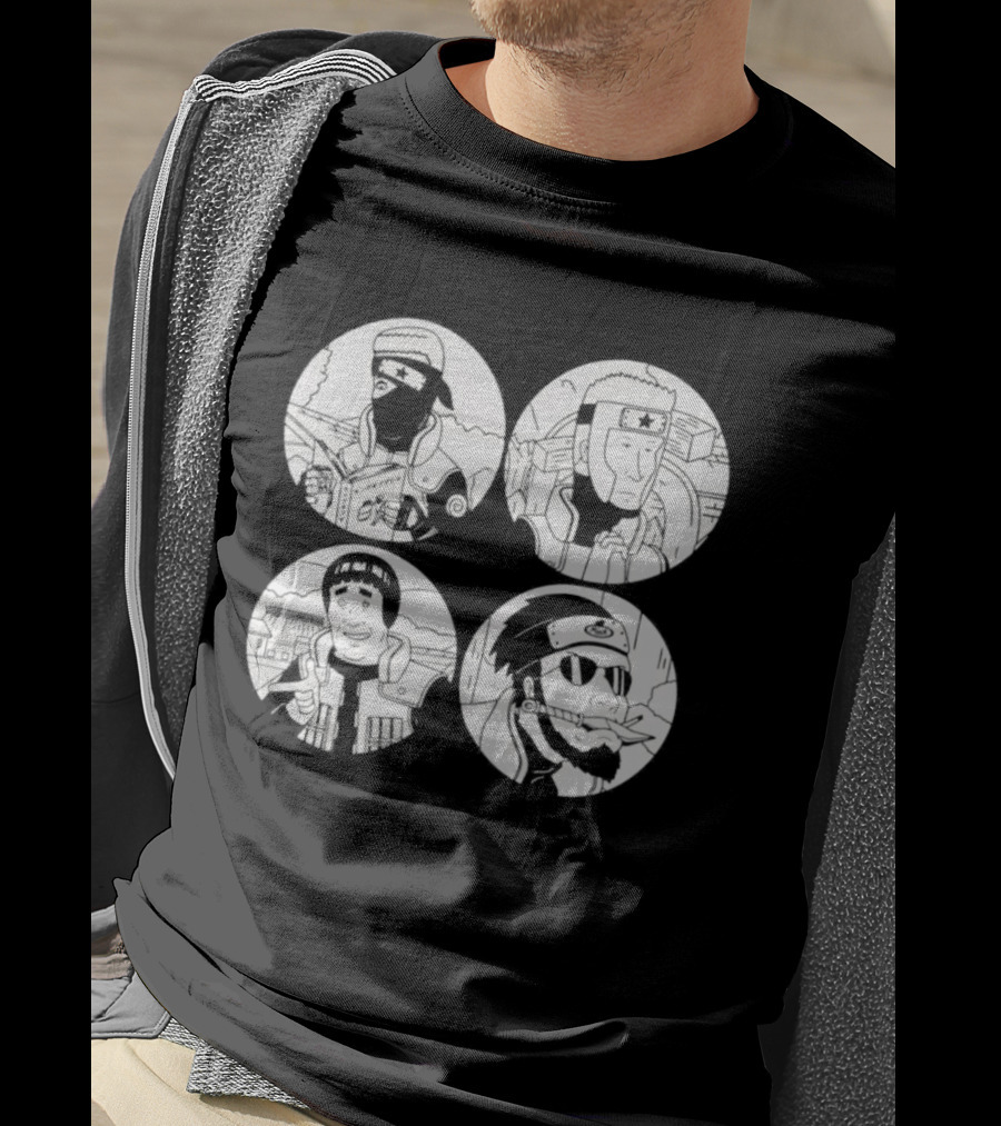 King Of The Hill Naruto Four Face Circles T-Shirt