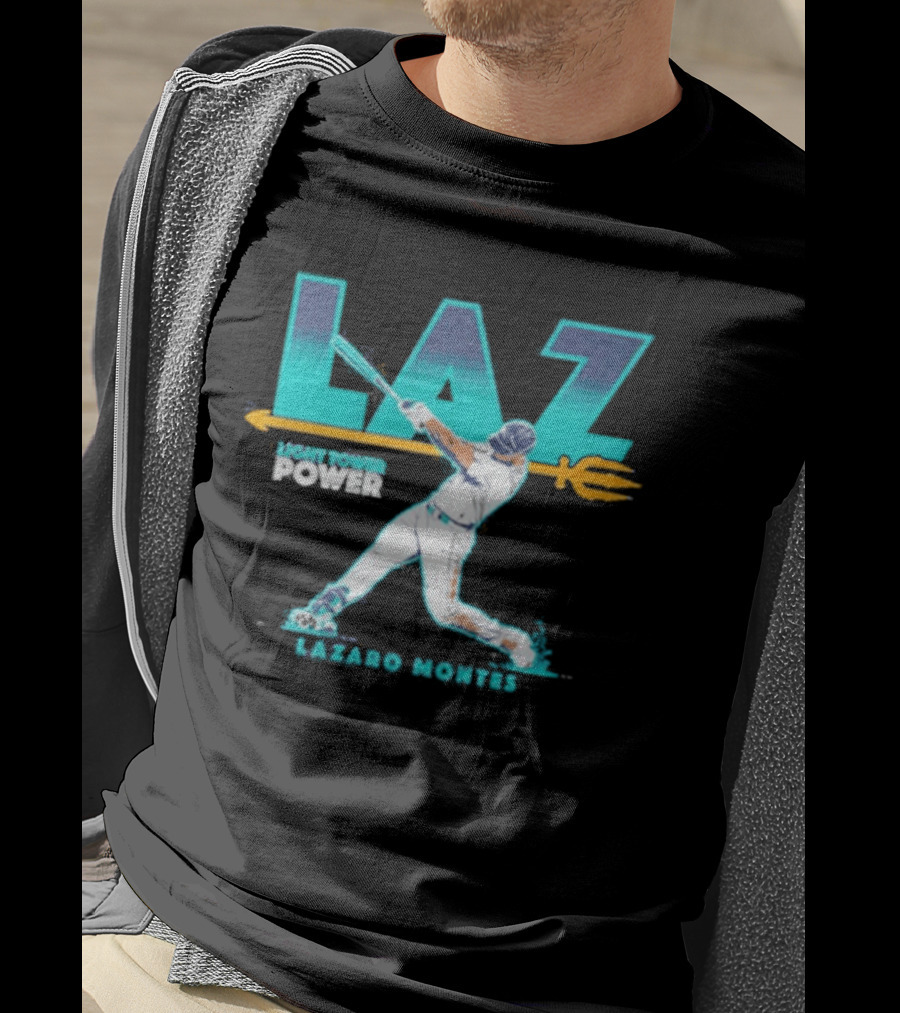 Seattle Mariners Lazaro Montes Laz Light Tower Power T-Shirt