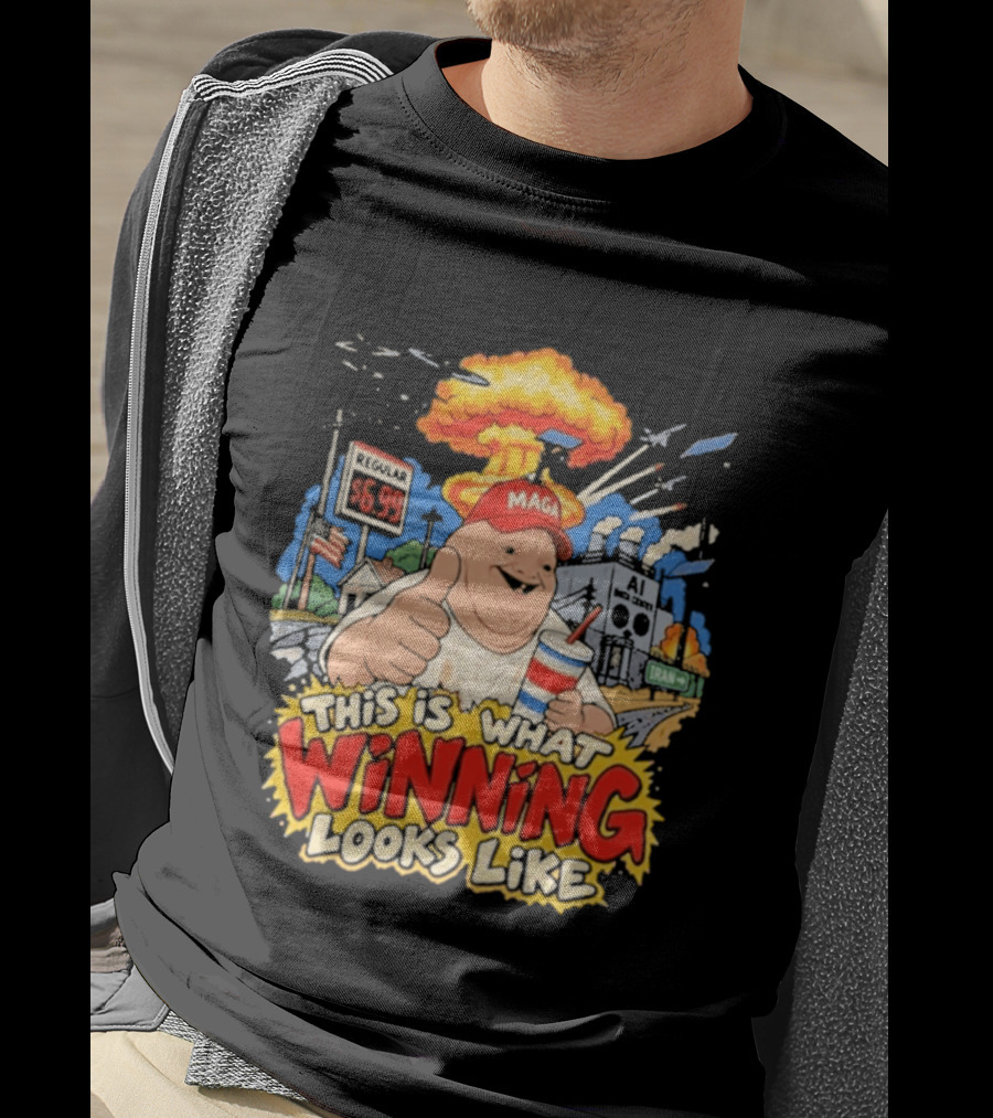MAGA Wojak This Is What Winning Looks Like Explosive Parody Scene T-Shirt