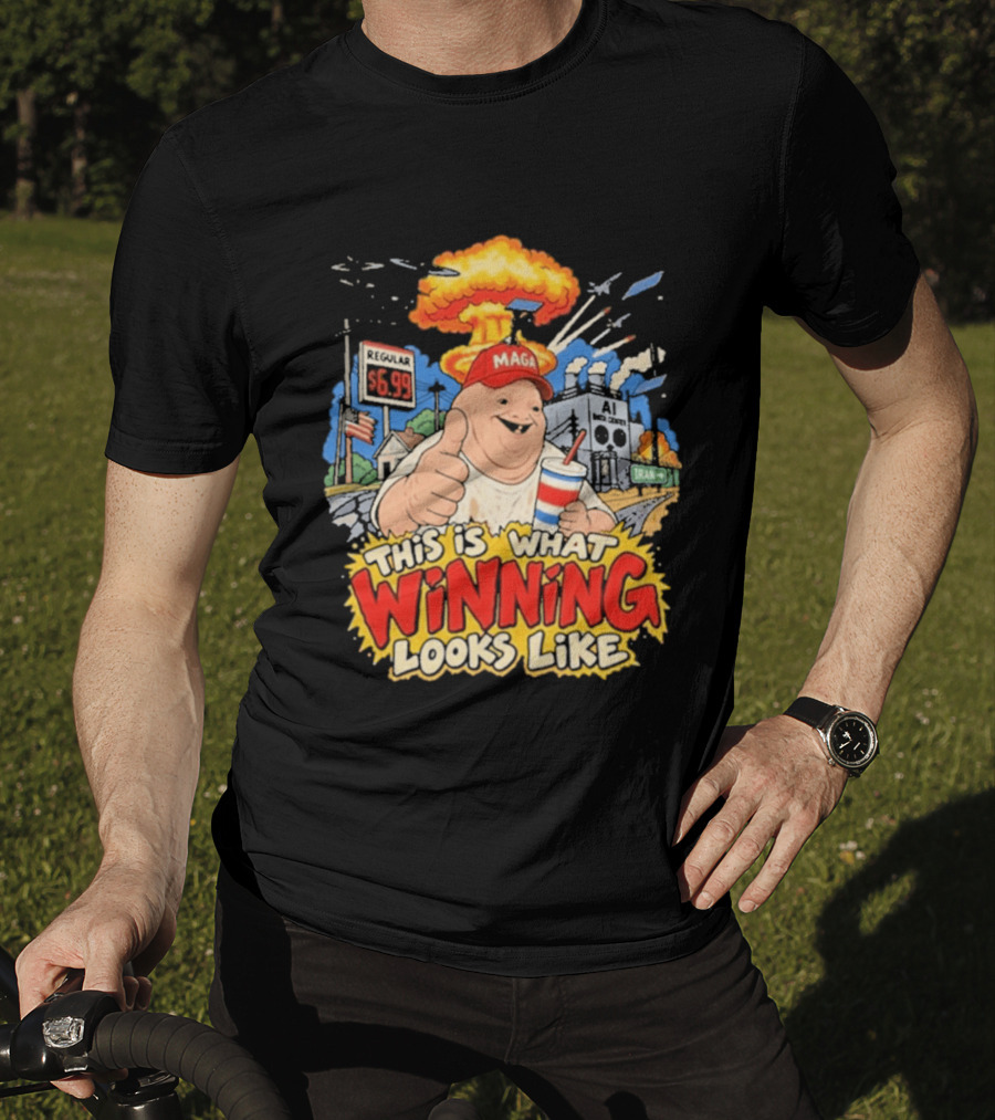 MAGA Wojak This Is What Winning Looks Like Explosive Parody Scene T-Shirt