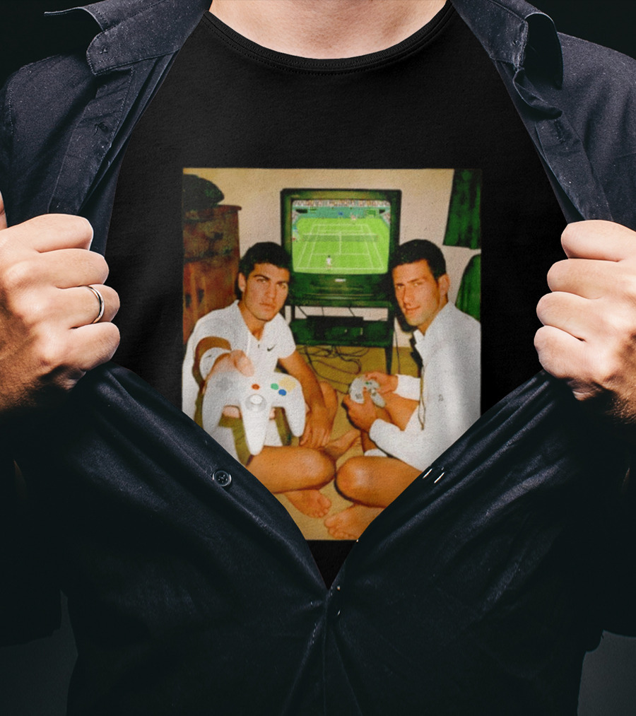 Novak Djokovic Carlos Alcaraz Gaming Showdown T-Shirt