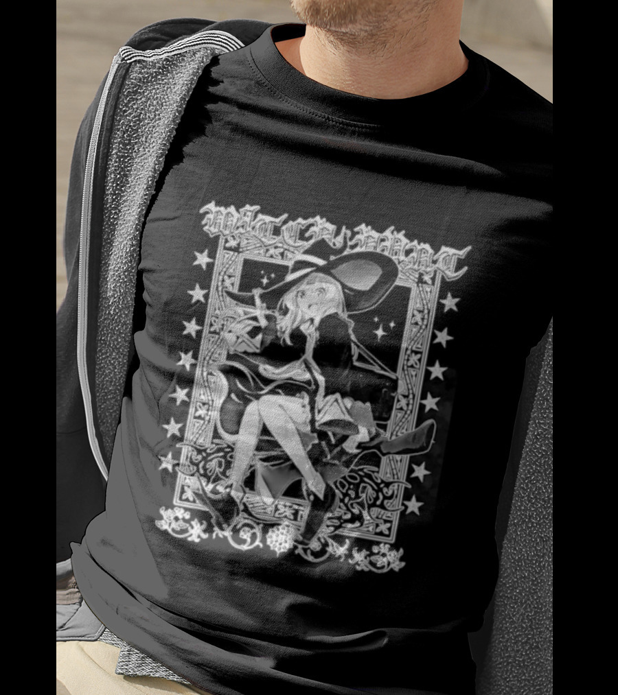 Elaina Witch Craft Anime Girl Manga Magic Gothic Floral Frame T-Shirt